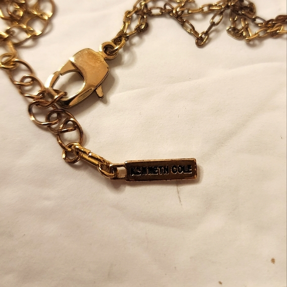 Kenneth Cole Multi-Layer Waterfall Silver and Light Gold Toned Necklace - Picture 3 of 3